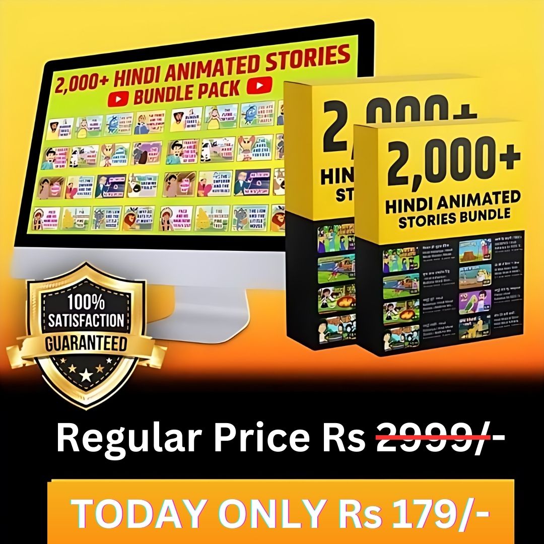 2,000+ Hindi Animated Stories Bundle Earn 2 Lakhs per month from YouTube
