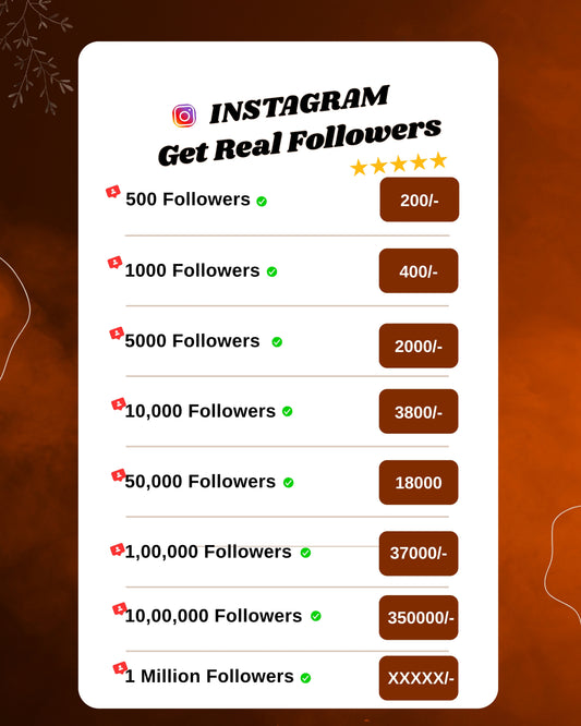 Instagram Followers Instant Delievery 100% Organic